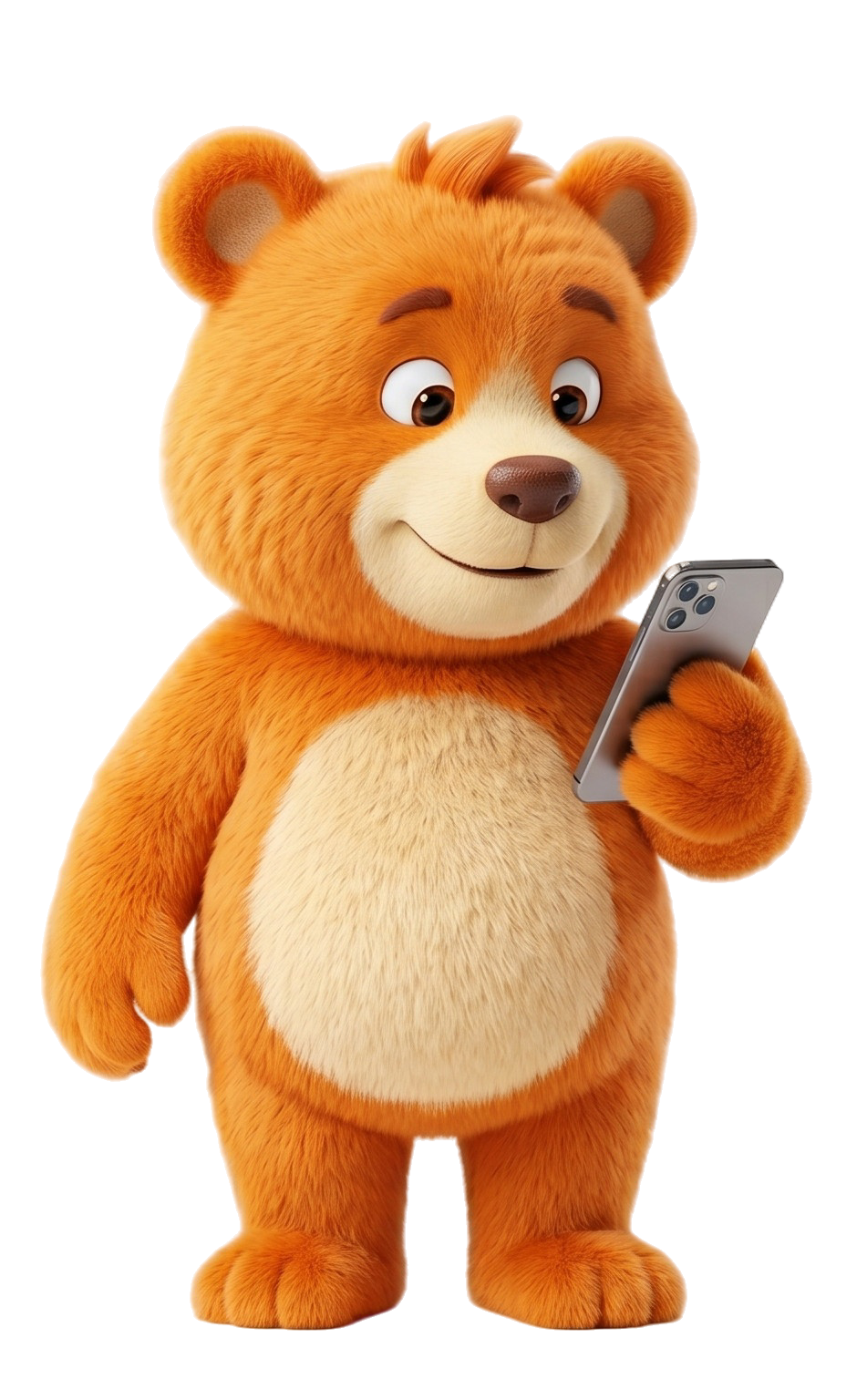 Mascota Trivix con el móvil